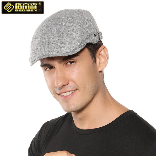 Linen Breathable Sun Hat for Men - Summer Outdoor Casual Duckbill Hat for Men - Wholesale Cotton Linen Beret Hat - Cross-border