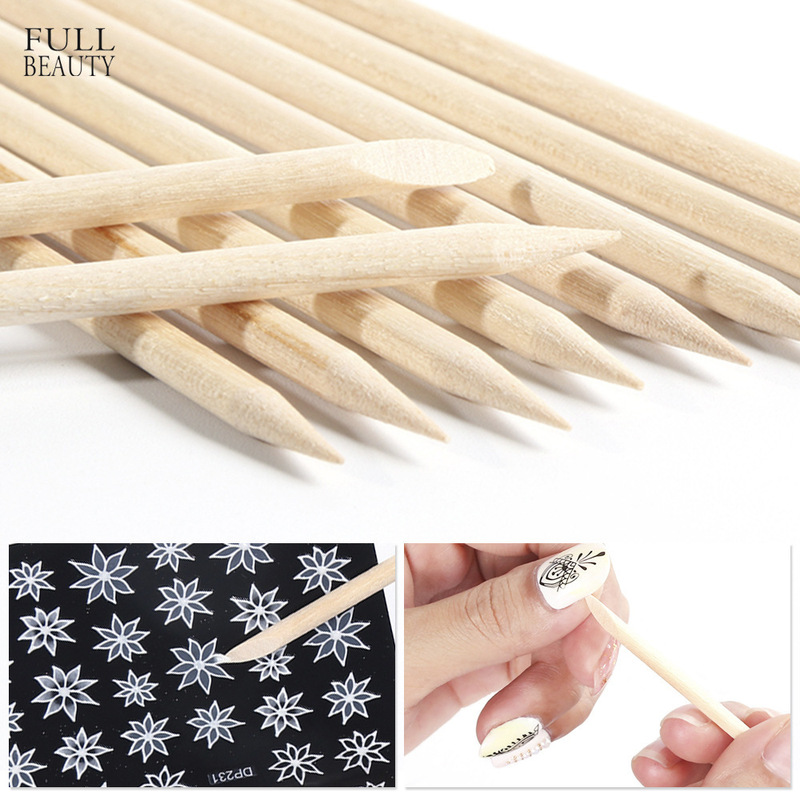 Cross-border supply manicure orange stick drill stick 100 dead skin cleaning nail polish multifunctional wooden sign direct supply