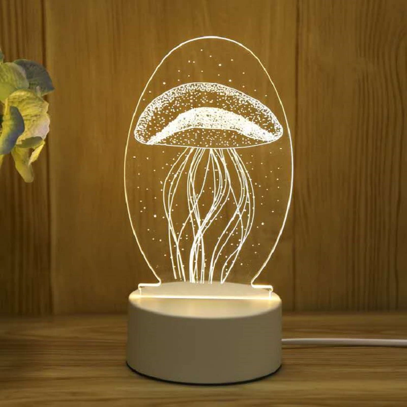 3D night lamp (yayli) little night lantern, 4w usb, acrylic panel + abs base, customizable patterns