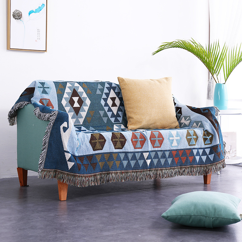 Ethnic Style Full Covering Sofa Towel Sofa Cover Homestay Decoration Model Room Dust-proof Cover Cloth Double-sided Use Sofa Blanket Ethnic Style Full Covering Sofa Towel Sofa Cover Homestay Decoration Model Room Dust-proof Cover Cloth Double-sided Use Sofa Blanket
