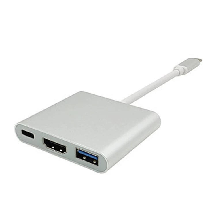 4K алюминиевая оболочка три-в-одном высокоразрешение проводка USB3.1 Многофункциональная док-станция Type-C к HDTV конвертер