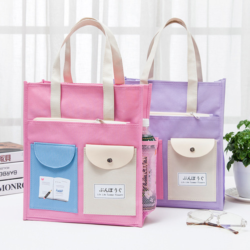 Portable Bag for Primary and Middle School Students, Large Capacity Tutoring Bag, Multifunctional Children's Book Bag, Document and Homework Bag