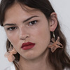 Fashionable earrings heart-shaped, 2019, European style, flowered