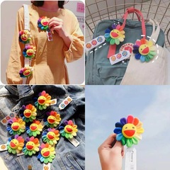 Korean ins sunflower brooch Hua Chenyu same style colorful smiling face Murakami Takashi Japanese pendant small pin accessories