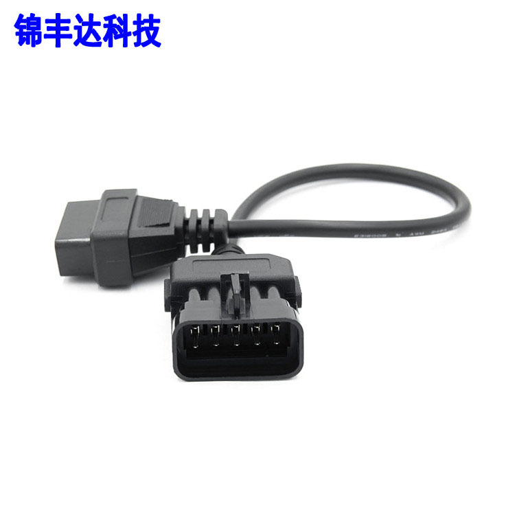 OBD2 16Pin Connector汽车诊断仪转换线适用于欧宝Opel 10PIN老车