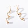 Long spiral, matte earrings, universal accessory, European style, suitable for import