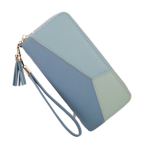 New Korean-style women's wallet student long zipper large capacity handbag fashionable color-matched phone bag