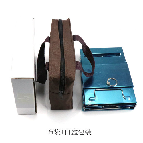 Stainless steel folding barbecue grill square BBQ grill outdoor mini charcoal stove wood stove large and small