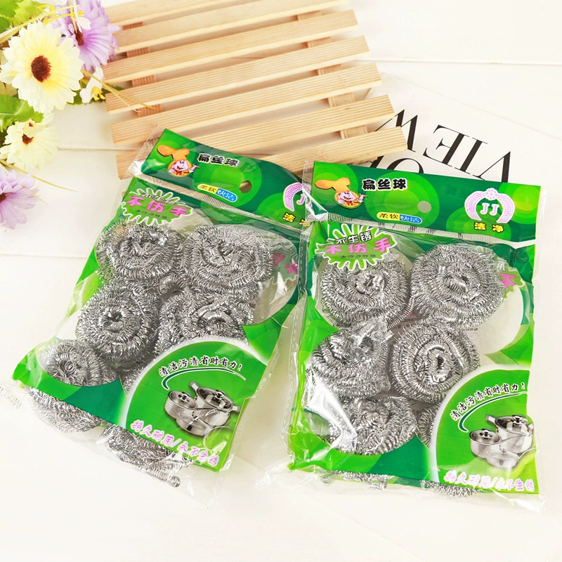 Stainless steel wire scrubber balls, kitchen scourers, 1/4/6‑pack