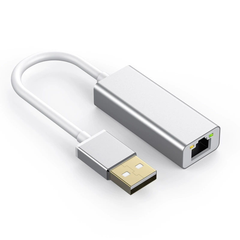Сетевая карта на 100 мегапикселей, без драйвера, USB, алюминиевый сплав, USB 2.0 to RJ45, серый корпус из алюминиевого сплава