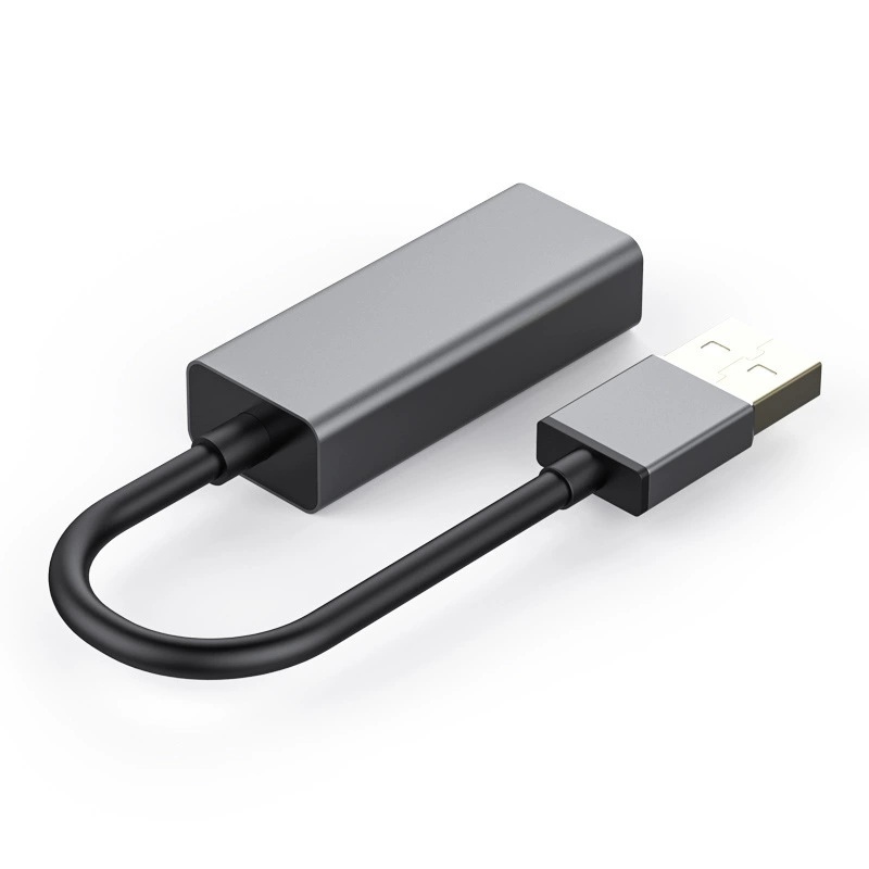 Сетевая карта на 100 мегапикселей, без драйвера, USB, алюминиевый сплав, USB 2.0 to RJ45, серый корпус из алюминиевого сплава