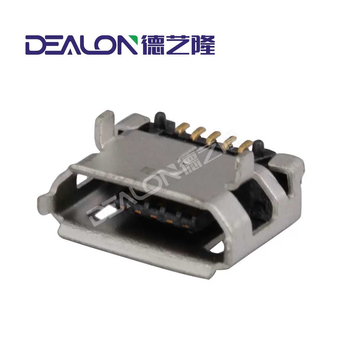 防水MicroUSB插座母座现货供应直插式四脚USB插座批发