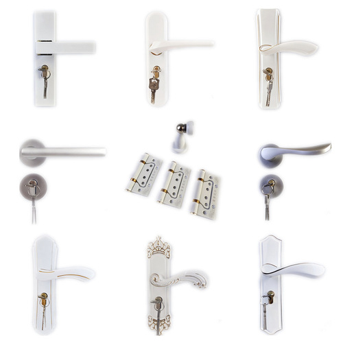 European style bedroom handle lock set combination ivory white crown door lock indoor home decoration simple handle lock