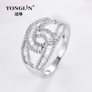 Double C Women's Diamond Ring 18K Gold Inlaid with Natural Genuine Diamond Ring, a Niche High-End Fragrance Home Hot-Selling Model, One Piece Starting Batch