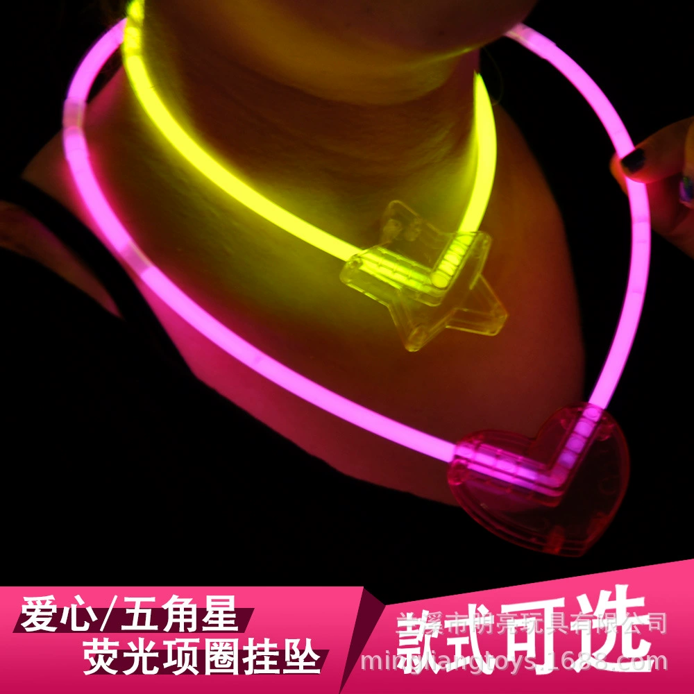 Светящаяся палочка пятиконечная звезда ожерелье любовный воротник Хэллоуин фестиваль призраков Рождественский подарок Dance Party KTV оптом