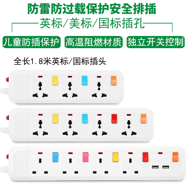 British Standard 13A Load Protection Socket Patch Board US Standard British Standard Tow Line Patch USB Charging Factory Wholesale