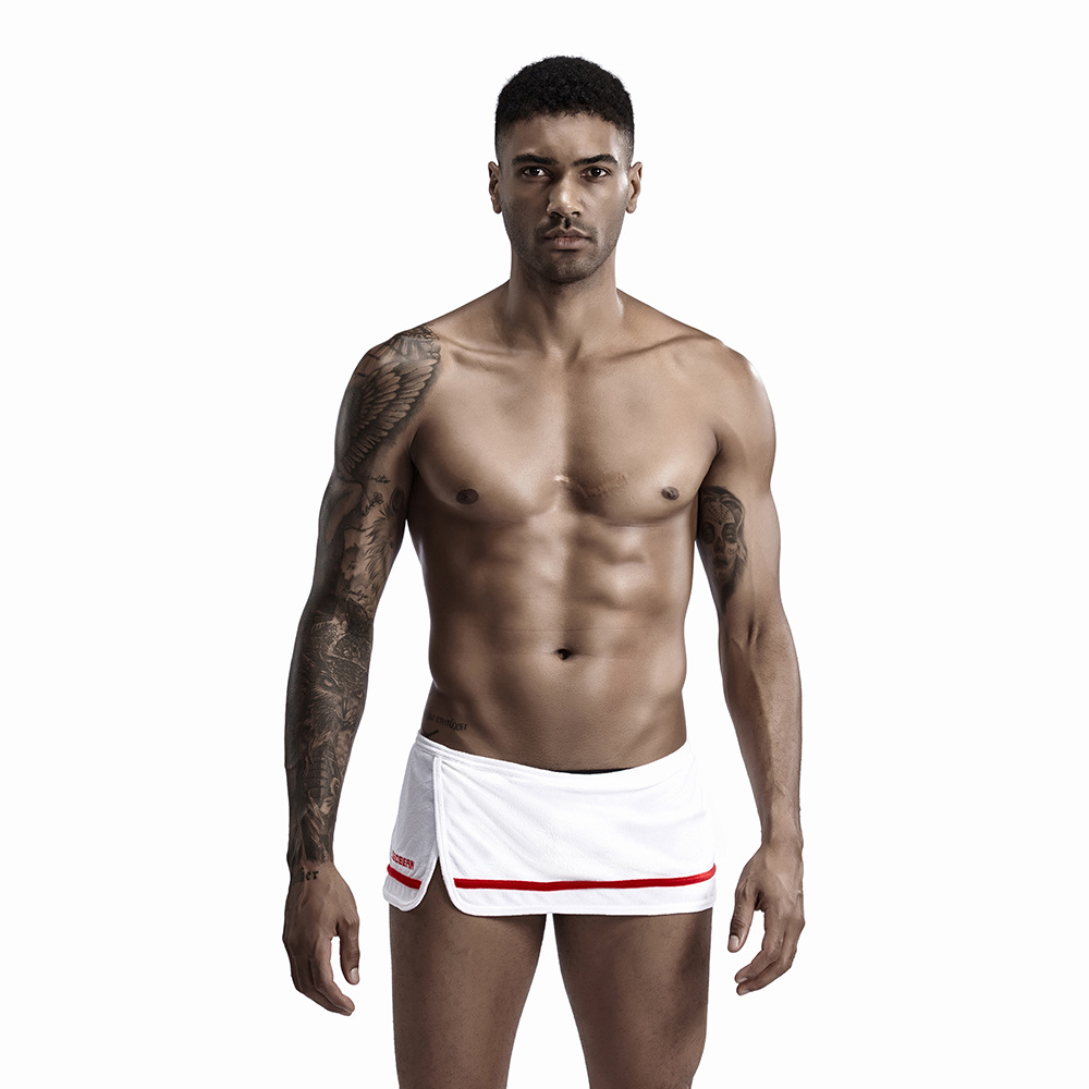 2019 nuevos pantalones de Casa de hombre seobean Xibín delantal de hombre marca de moda split sexy pantalones de Casa de hombre