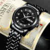 Men's watch, steel belt, fashionable waterproof quartz watches, 30m