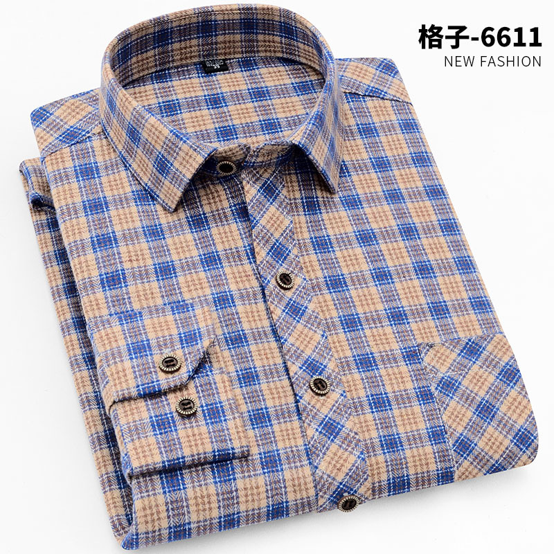 2020 primavera AliExpress nueva camisa a cuadros cepillados para hombres camisa a cuadros de franela casual entrega de una pieza