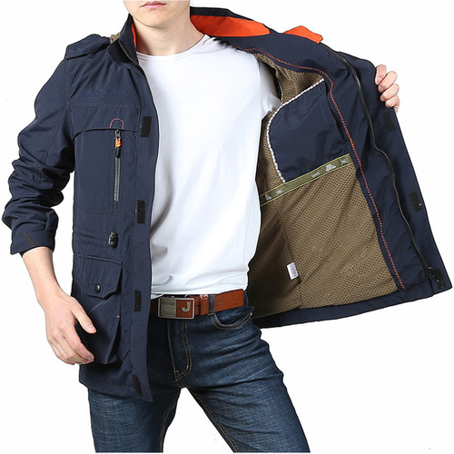 Spring and Autumn Men's Casual Windbreaker Outdoor Military Jacket Quick-Drying Hiking Clothes Thin Men's Jacket 086