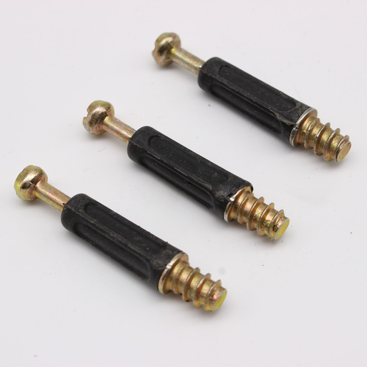 Combinación de muebles de biela dos en uno biela conector de gabinete de armario autorroscante con barra de plástico de posicionamiento en stock