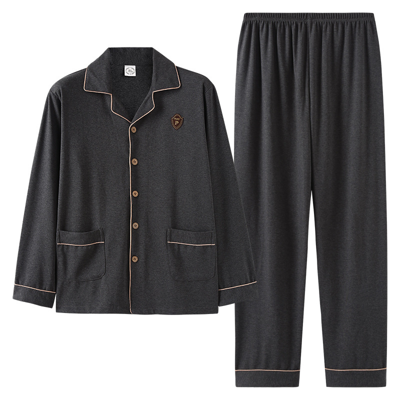 Nuevos pijamas de algodón para hombres primavera y otoño de algodón de manga larga más tamaño Otoño e Invierno cardigan de mediana edad y ancianos Xinjiang algodón traje de uso doméstico