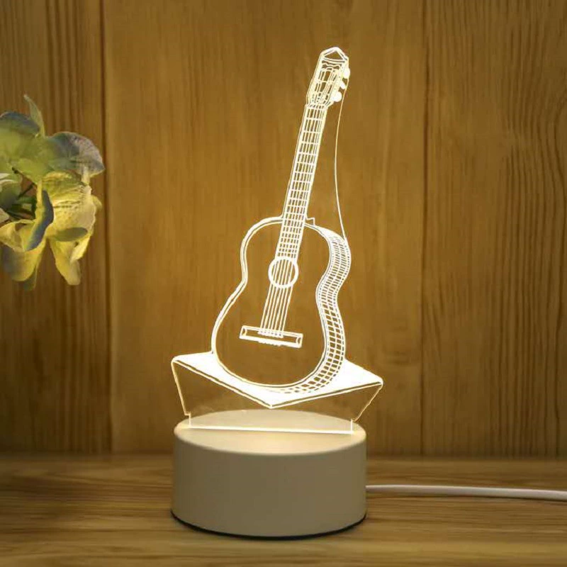 3D акриловая ночная лампа, USB питание 4W, основание из ABS, одноцветная панель, несколько 3D- дизайнов