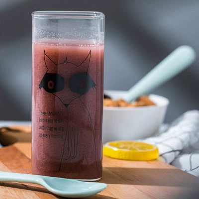 Square Borosilicate Glass Cup, 301–400 ml, Large Capacity Transparent Breakfast Mug