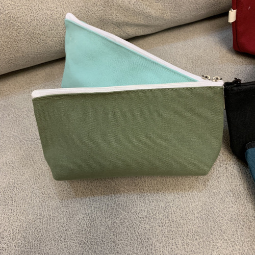 Pencil bag simple Japanese style small fresh pencil case stationery bag student junior high school student high school student elementary school student solid color canvas