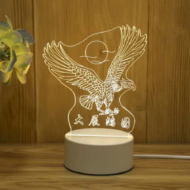 Акриловая ночная лампа (Yayli) маленькая ночная светильник, USB 4W, настраиваемый 3D дизайн – подарочная упаковка на день рождения