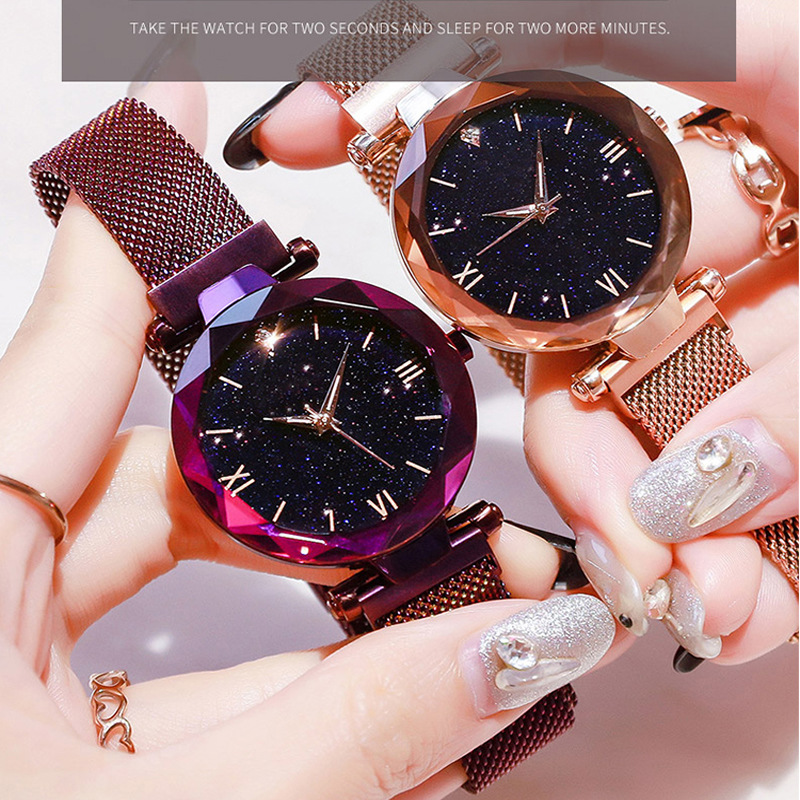 TikTok Explosions Spot Wholesale Ladies Star Quartz Watch Lazy Watch Magnet Strap Iron Watches
