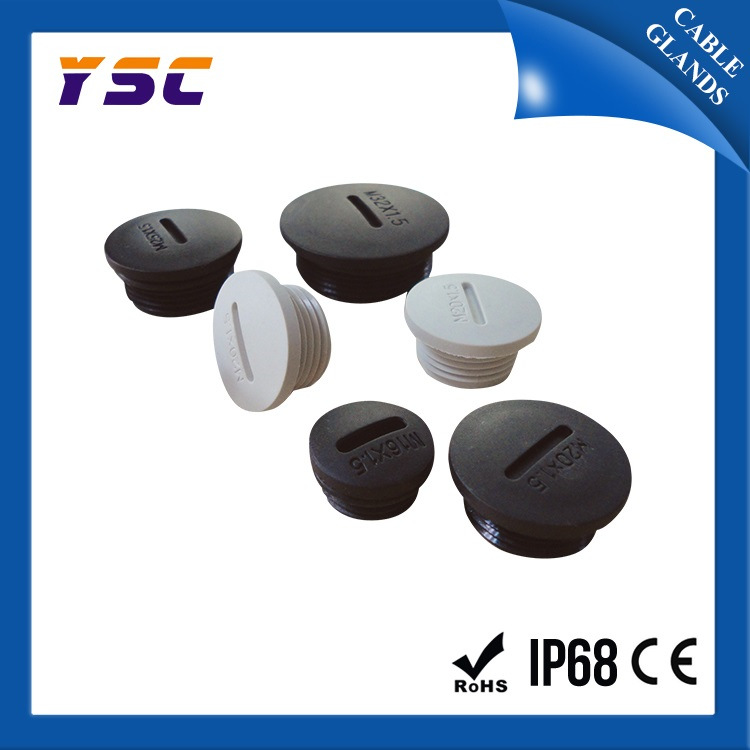 尼龙圆形闷盖M22防水堵头旋转式塞头一字闷盖塑料堵头