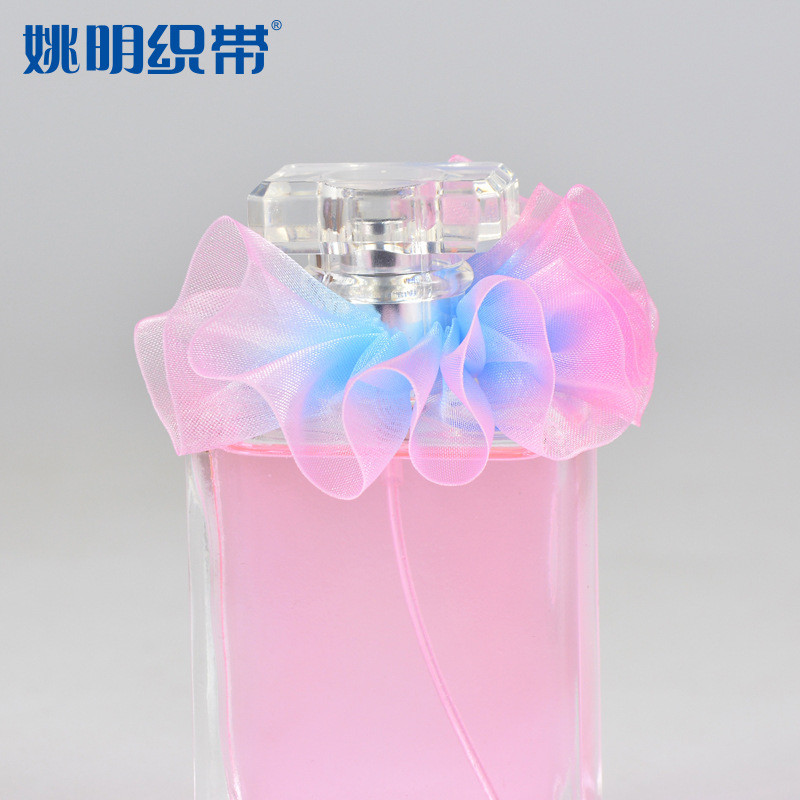 Yao Ming colorido gradiente de cinta y cinta de viento DIY accesorios de embalaje hecho a mano transparente cinta de hilo de nieve