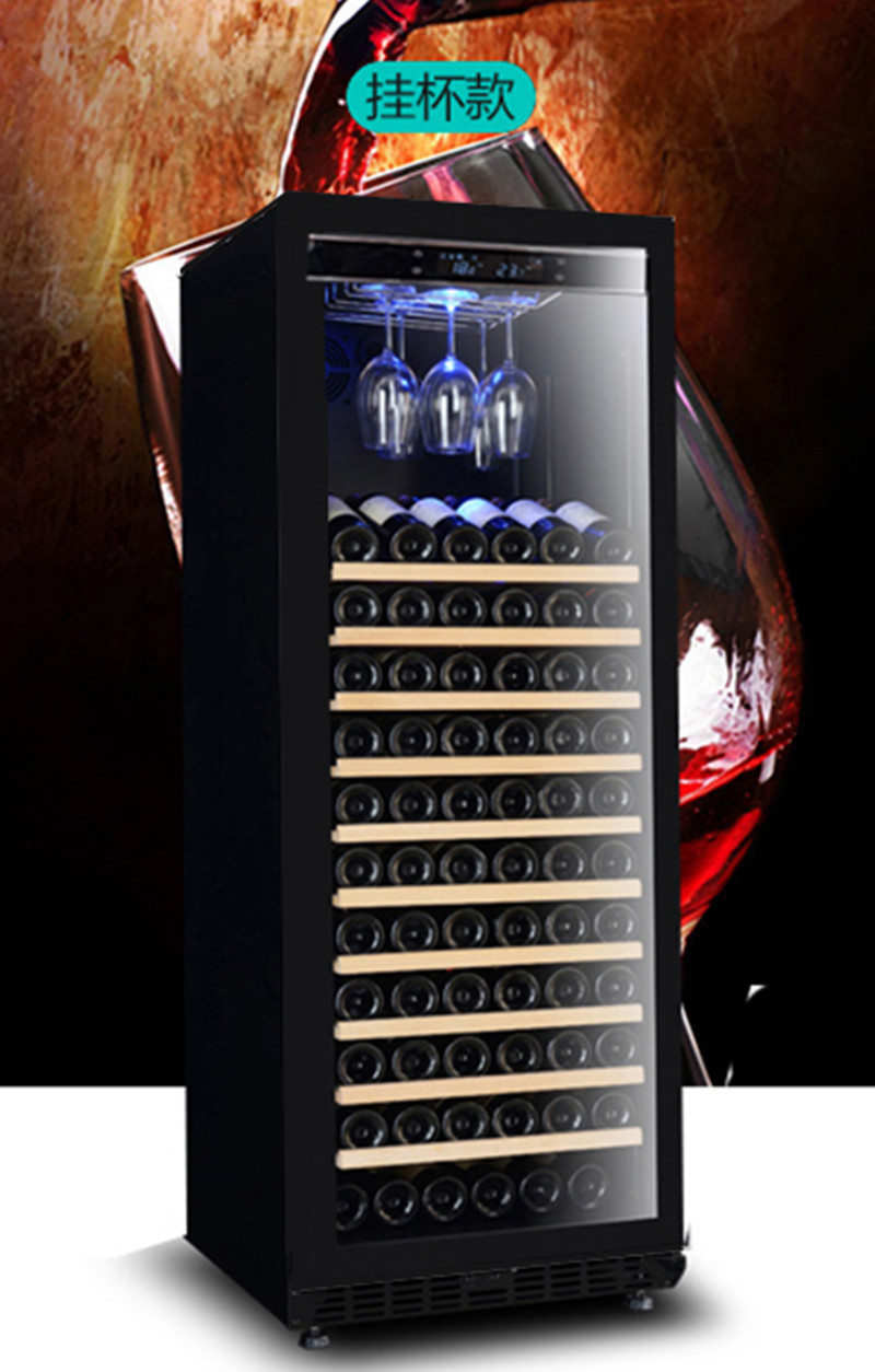 Refrigerador de exhibición de vino tinto PJE-120 de temperatura constante, de una sola puerta, para exhibición comercial.