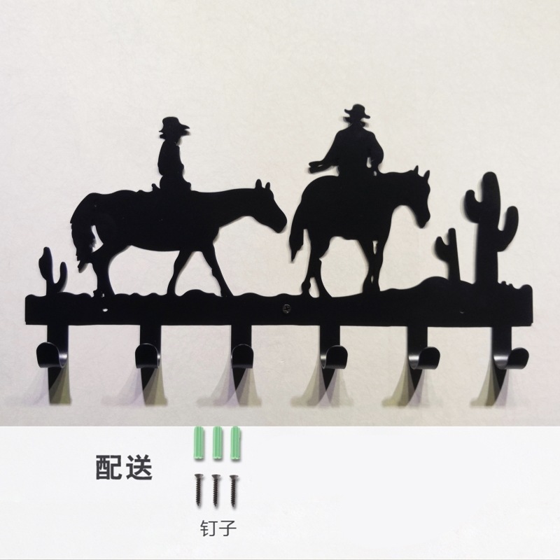 Gancho decorativo de almacenamiento de llaves de metal de hierro creativo gancho pasillo dormitorio colgante de pared gancho detrás de la puerta estante colgante