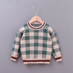 Children's sweater new Korean version of boys Square Plaid pullover sweater factory direct supply Q507 hair source treasure foreign trade