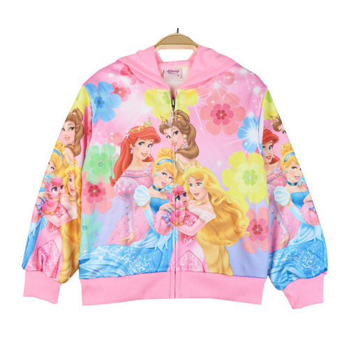 Children's Hooded Jacket 2024 Spring and Autumn Style Women's Coat Cardigan Factory Direct Sale Little Girl Mermaid Sweatshirt