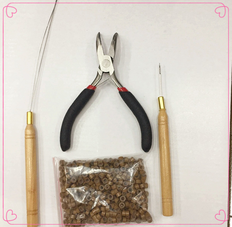 Amazon AliExpress nueva herramienta peluca caliente alicates de extensión de pelo crochet hebilla de silicona conjunto de cuatro piezas