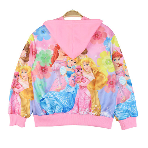 Children's Hooded Jacket 2024 Spring and Autumn Style Women's Coat Cardigan Factory Direct Sale Little Girl Mermaid Sweatshirt