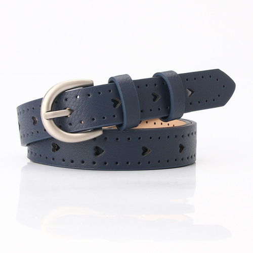 New style women's belt fashion pin buckle simple and versatile women's clothing trouser belt with heart hollow decoration fine manufacturer
