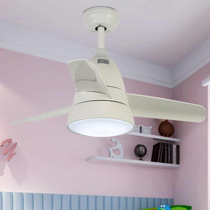 Children's fan light bedroom fan Chandelier Room American simple LED living room ceiling fan with light Nordic restaurant ceiling fan light