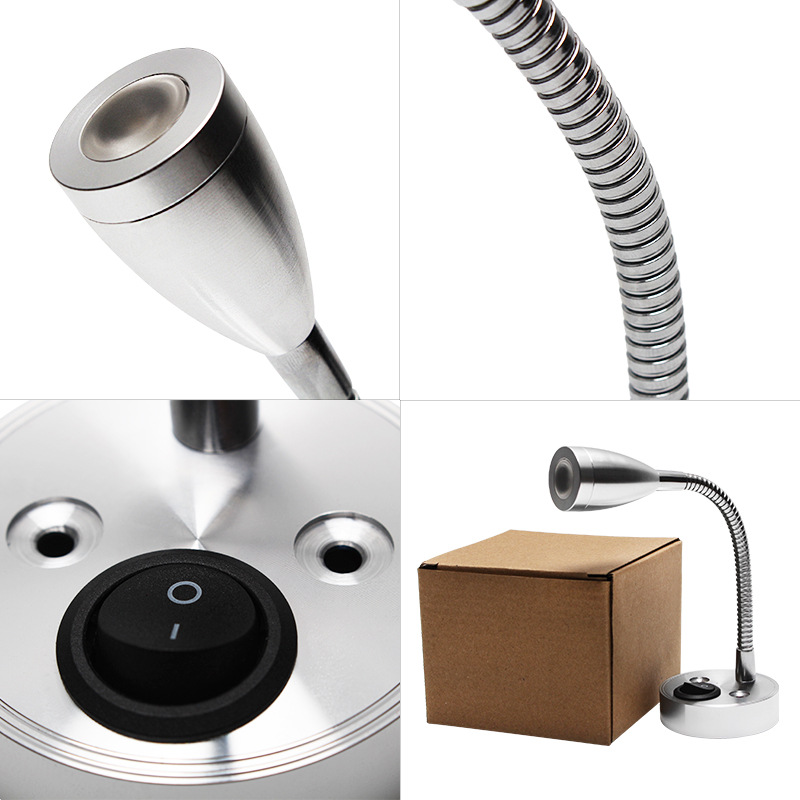 DC12V] 3W pequeño foco LED RV luz de lectura de la manguera de la luz del LED del yate