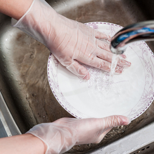 Disposable transparent PVC processing and inspection gloves, household cleaning gloves, protective gloves, cross-border