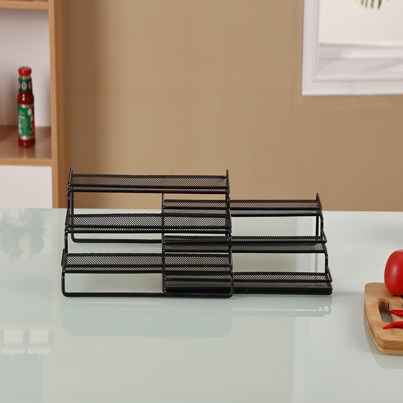 Estante de almacenamiento de cocina de estilo japonés hogar hierro piso multi-capa de almacenamiento rack de almacenamiento multi-funcional