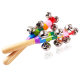 Hand Rattle Bells Baby Toys 0-1 Years Old Wooden String Bell Drum Bell Rattle for Children 3-6-9-12