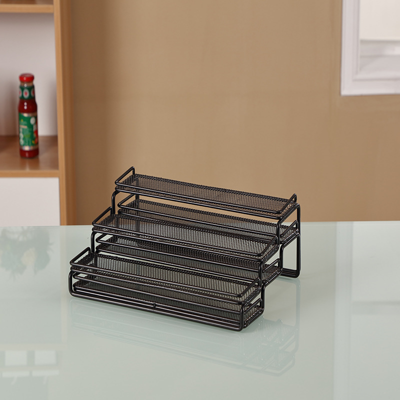 Estante de almacenamiento de cocina de estilo japonés hogar hierro piso multi-capa de almacenamiento rack de almacenamiento multi-funcional