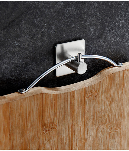 Black Hooks 304 Stainless Steel Strong Adhesive Hooks Single Hook No Drilling Bathroom Door Back Kitchen Coat Hook