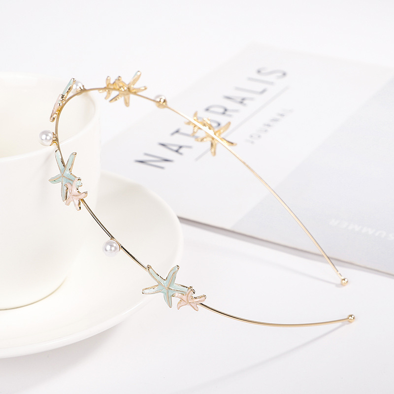 Nueva moda coreana Diamante estrella de mar Diadema Accesorios de diadema de aleación de diamantes de imitación Joyería para el cabello simple Suministro de boutique