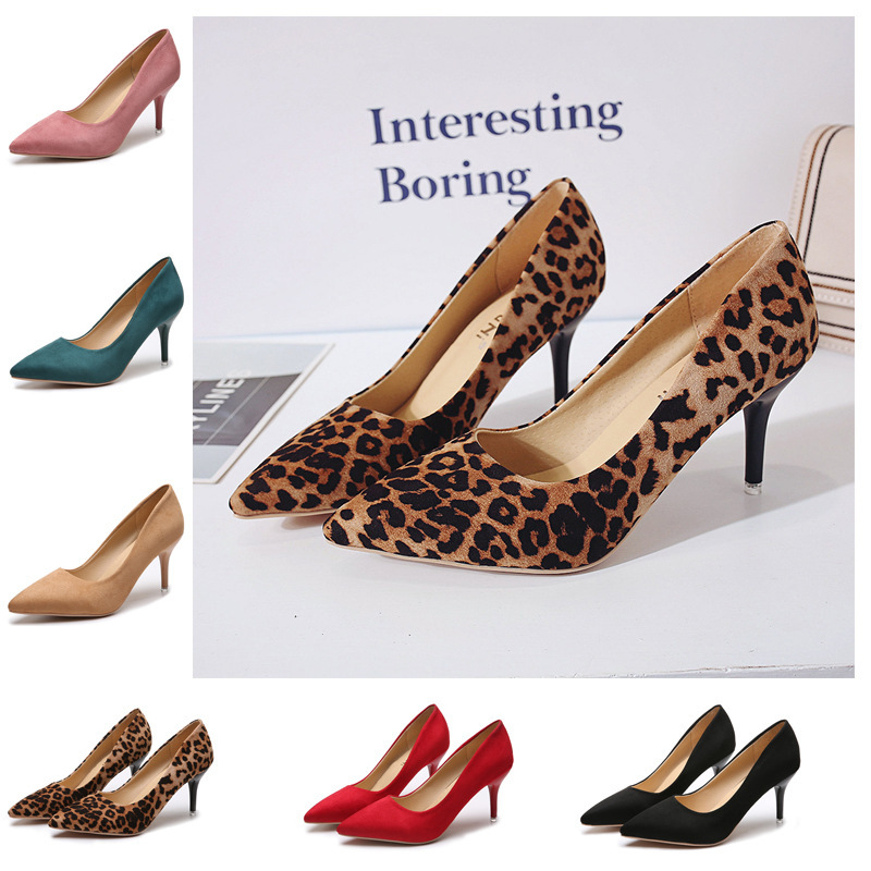 Justi Export Large Size Women's Fashion Shoes Wish European and American Leopard Print Industry Fashion High Heels
