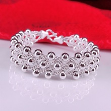 欧美 s990纯银新款时尚流行个性编织交叉手链送礼物 厂家